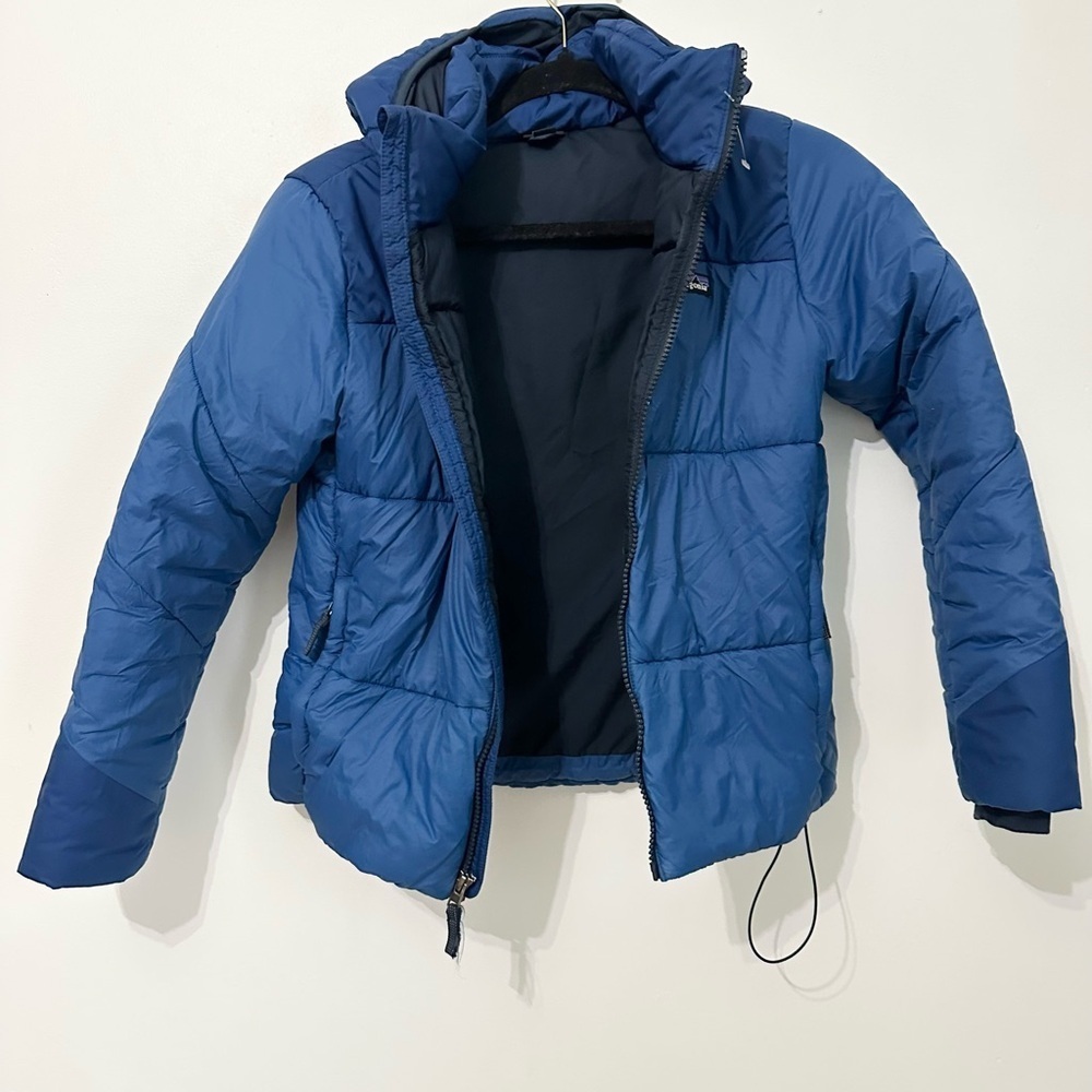 Patagonia size 10 boy puffer synthetic coat insulated hood outdoor hiking